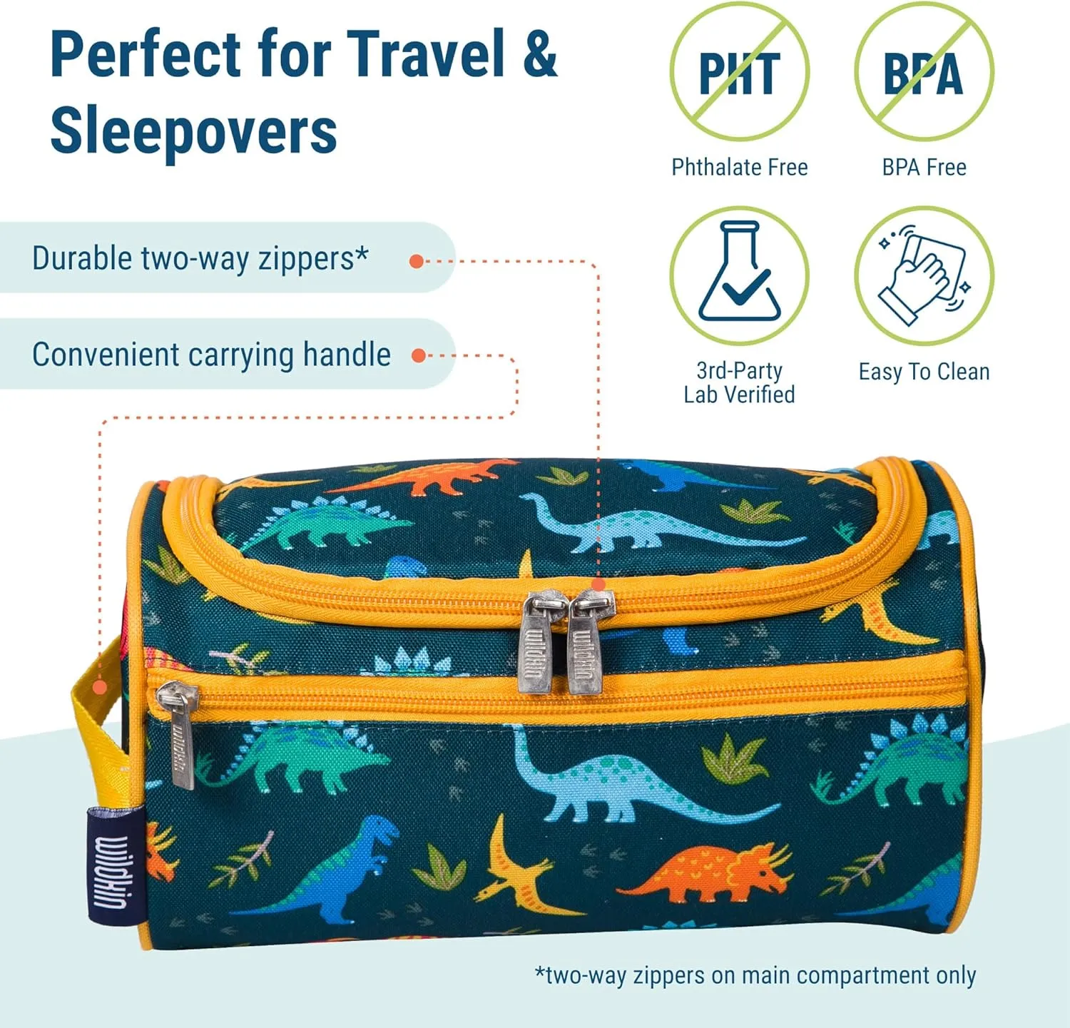 Wildkin Toiletry Bag for Boys and Girls, Ideal for School, Weekend, or Overnight Travel
