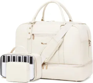 Wogarl Weekender Bags for Women Large Overnight Bag Weekend Travel Duffel Bag Carry on Shoulder with Shoe Compartment Toiletry Bag for Travel Business Gym