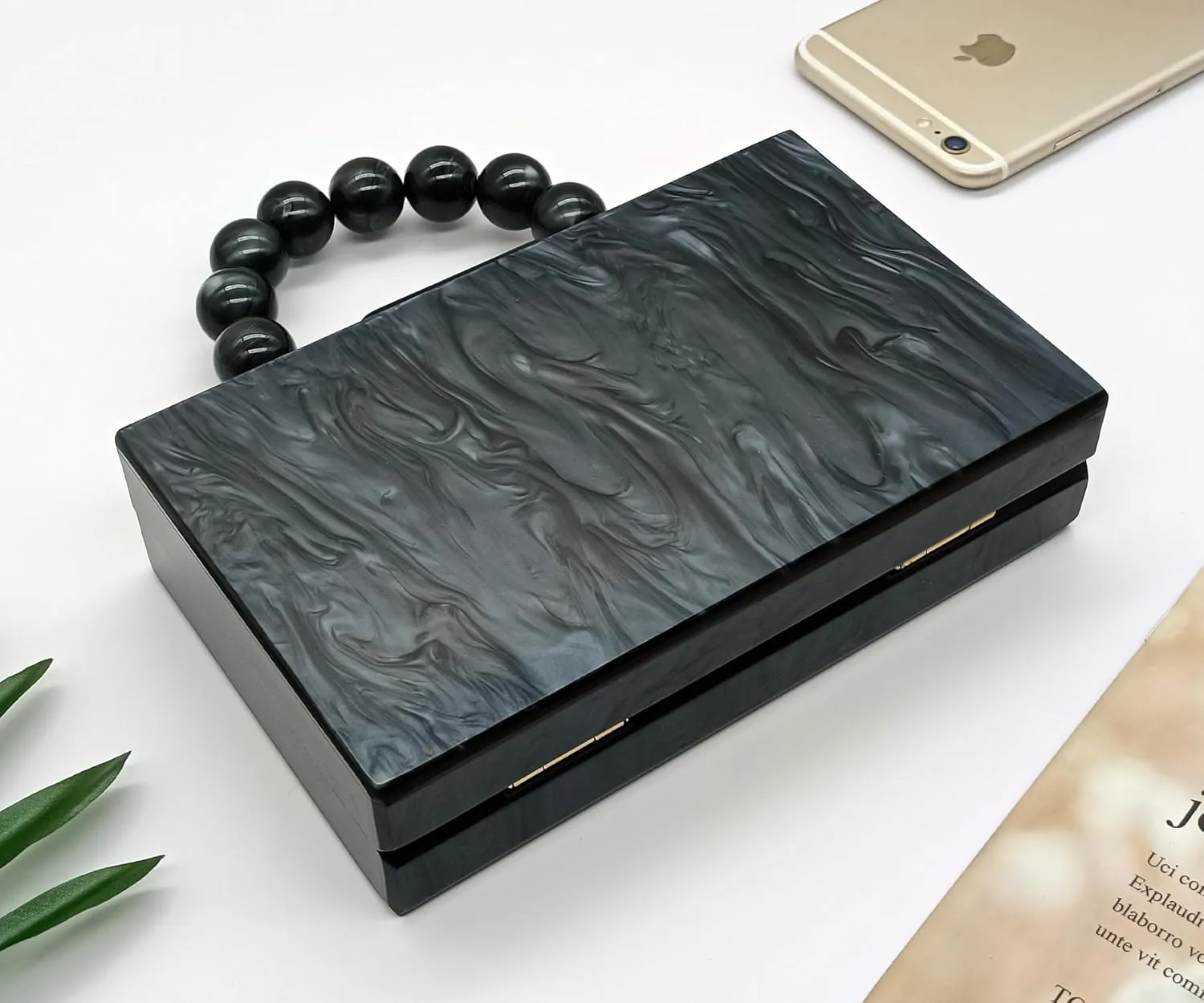 Women Acrylic Clutch Purse Marbled Evening Shoulder Bag for Wedding Cocktail Party Prom