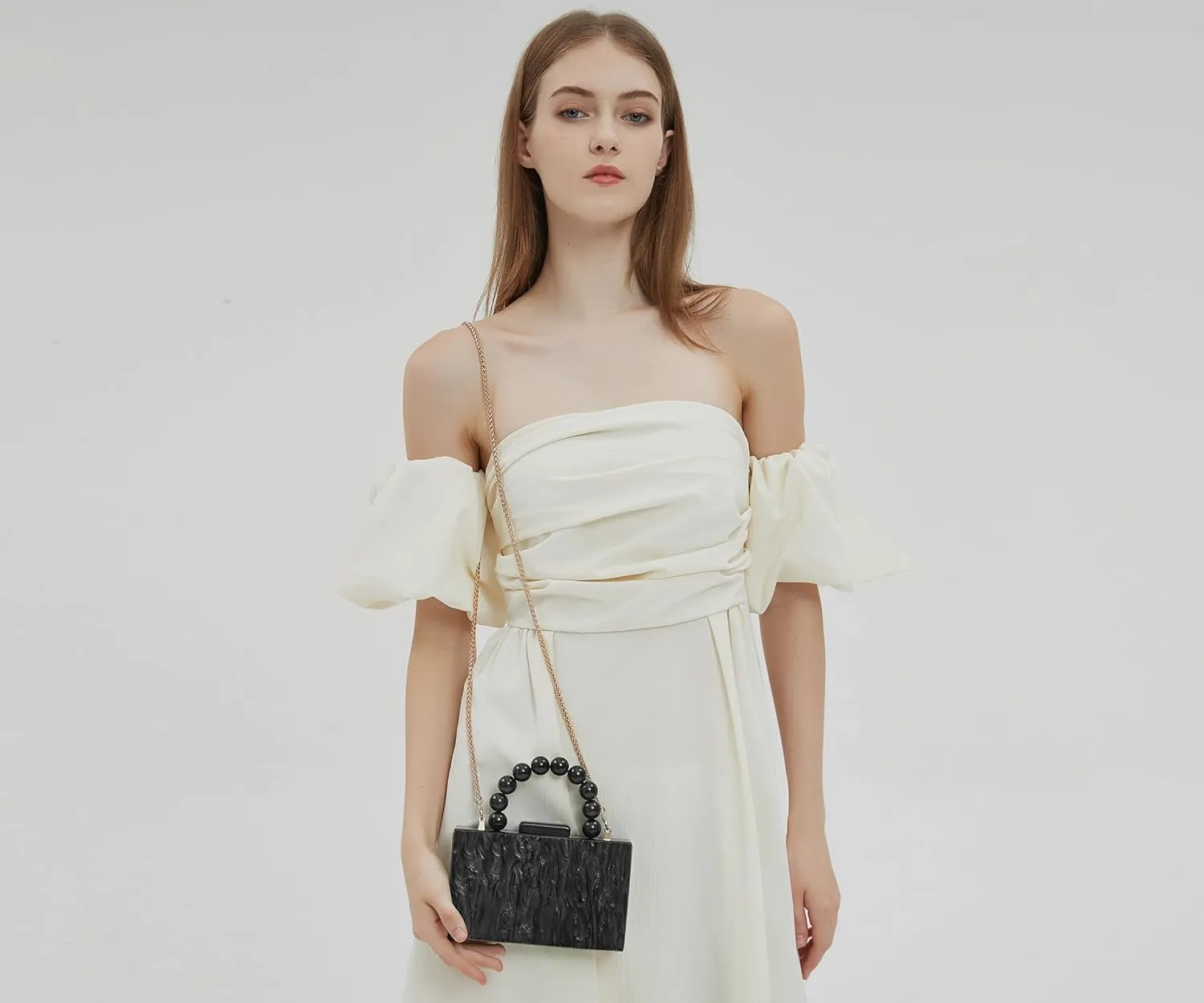 Women Acrylic Clutch Purse Marbled Evening Shoulder Bag for Wedding Cocktail Party Prom