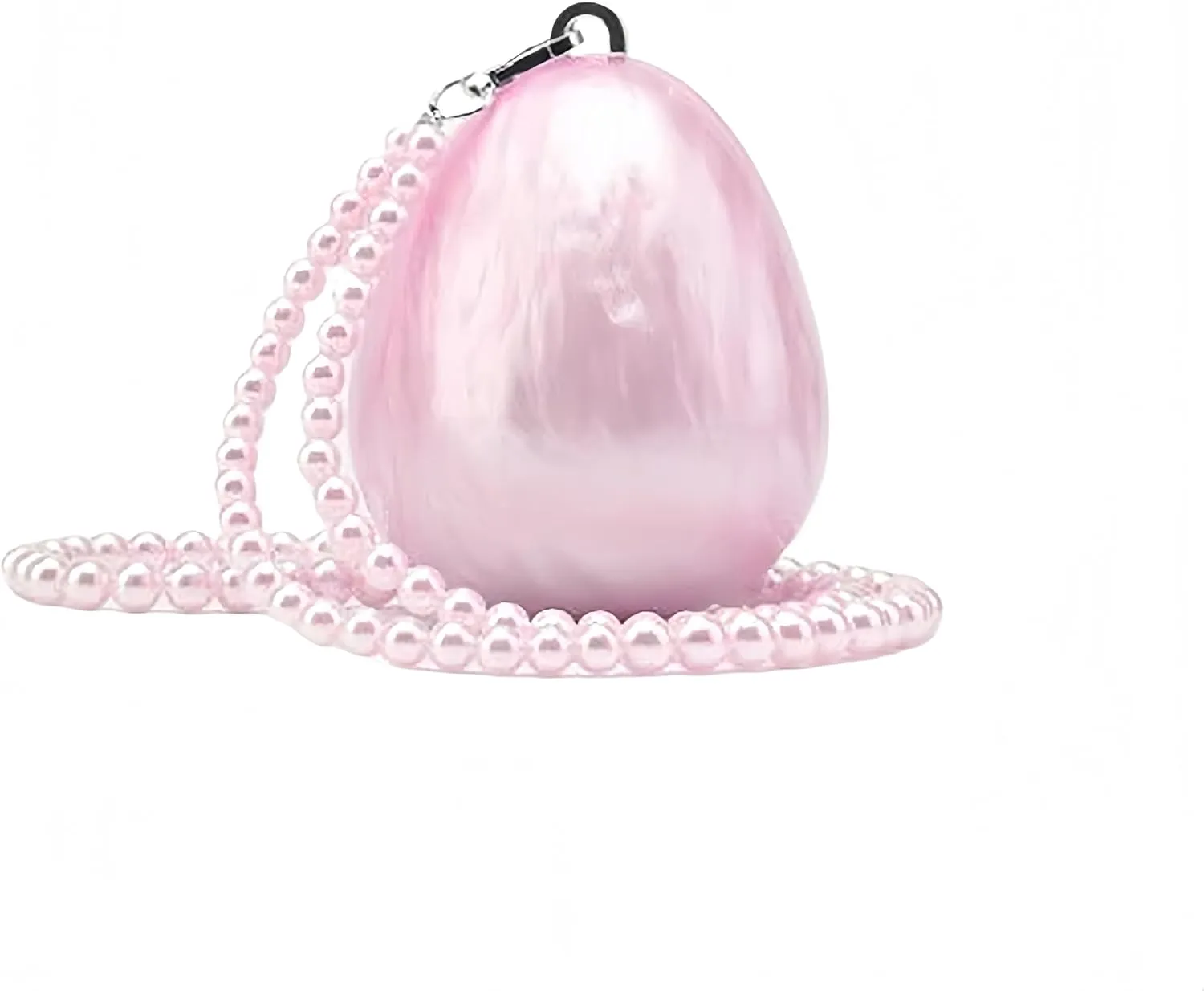 Women Acrylic Egg Clutch Bag Cute Pearl Acrylic Evening Handbags Marble Purses Beaded Shoulder Bags for Party Prom