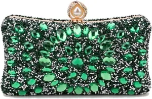 Women Clutches Purses Crystal Rhinestone Evening Handbag Shoulder Bag for Wedding Party with Chain