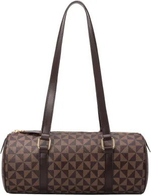 Women Designer Geometric Pattern Shoulder Bag Cylindrical Shape Tote Bag Handbags Sports Bags Bucket Bag