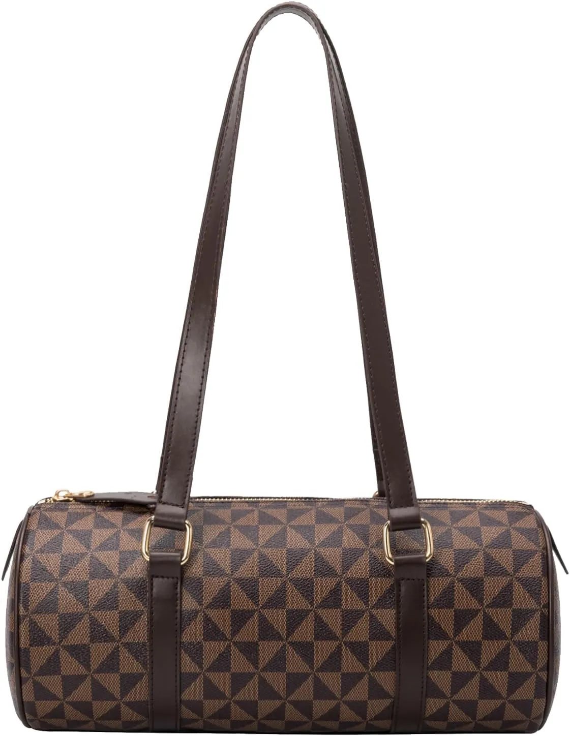 Women Designer Geometric Pattern Shoulder Bag Cylindrical Shape Tote Bag Handbags Sports Bags Bucket Bag