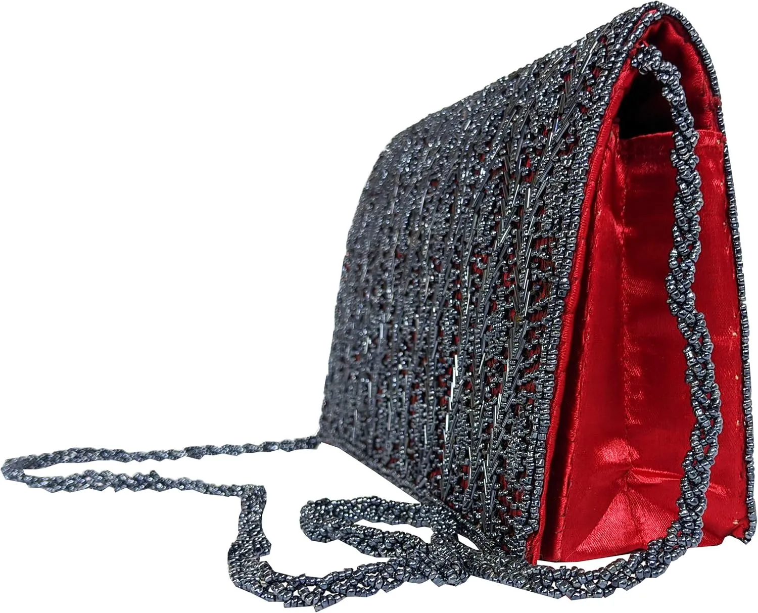 Women Handmade Beaded Evening Clutch, Shoulder Bag, Wedding Purse