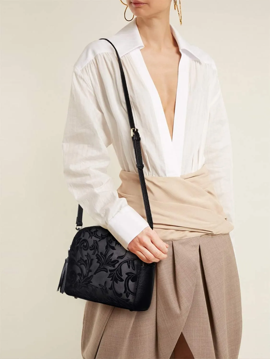 Women Leather Crossbody Shoulder Bag Metal Zipper Tassel Accessories Messenger Wallet