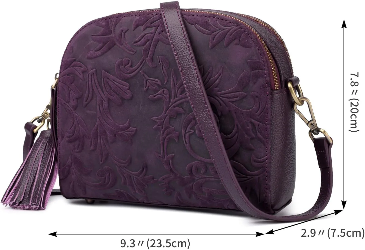 Women Leather Crossbody Shoulder Bag Metal Zipper Tassel Accessories Messenger Wallet