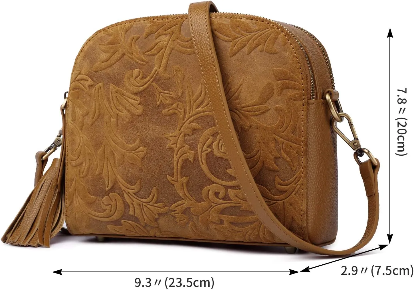 Women Leather Crossbody Shoulder Bag Metal Zipper Tassel Accessories Messenger Wallet