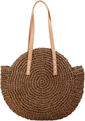 Women Straw Beach Bag Vacation Summer Large Foldable Tote Bags Woven Shoulder Purse Handbag Beach Gifts