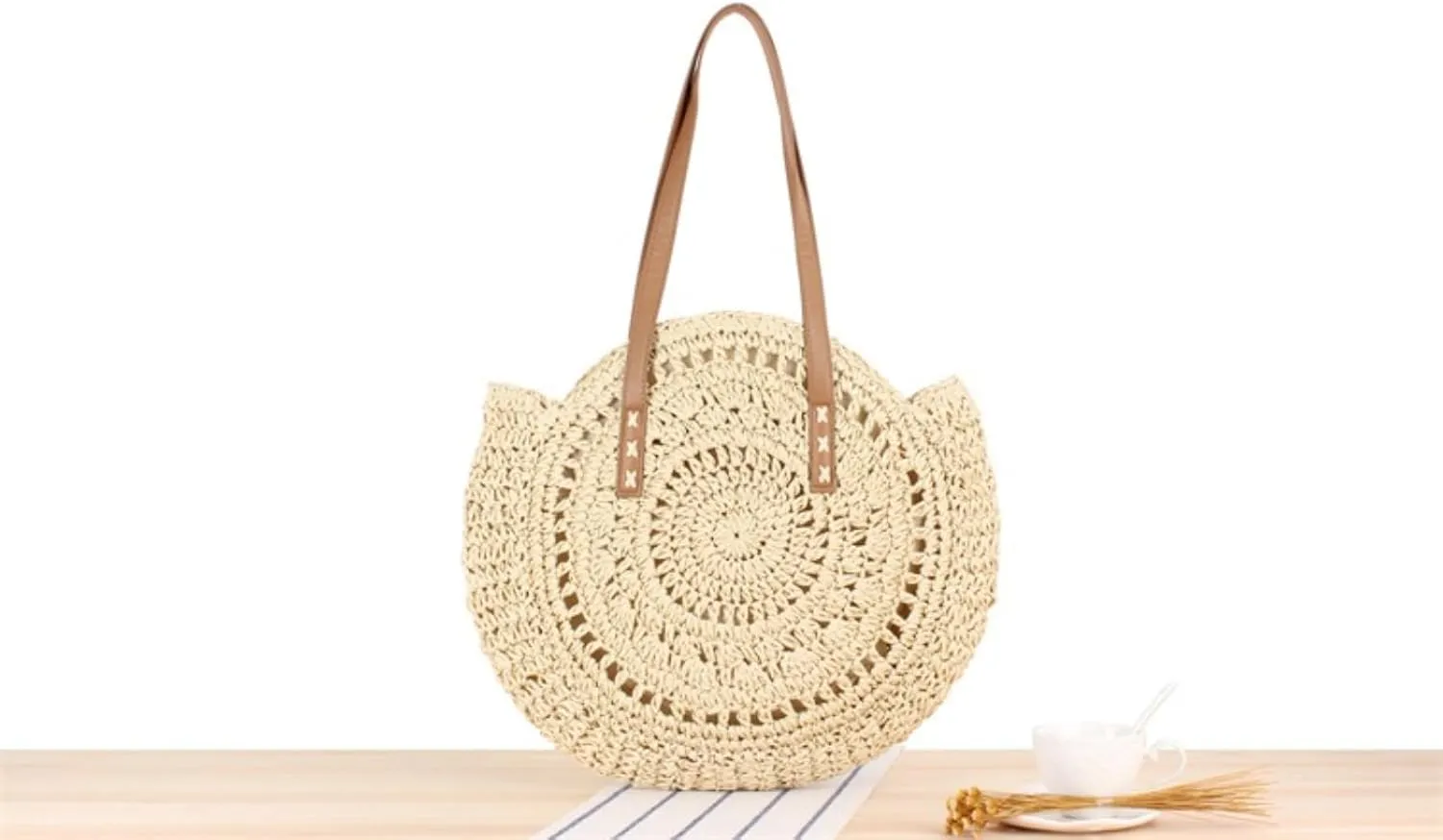 Women Straw Beach Bag Vacation Summer Large Foldable Tote Bags Woven Shoulder Purse Handbag Beach Gifts