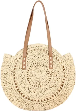 Women Straw Beach Bag Vacation Summer Large Foldable Tote Bags Woven Shoulder Purse Handbag Beach Gifts