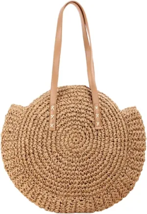 Women Straw Beach Bag Vacation Summer Large Foldable Tote Bags Woven Shoulder Purse Handbag Beach Gifts