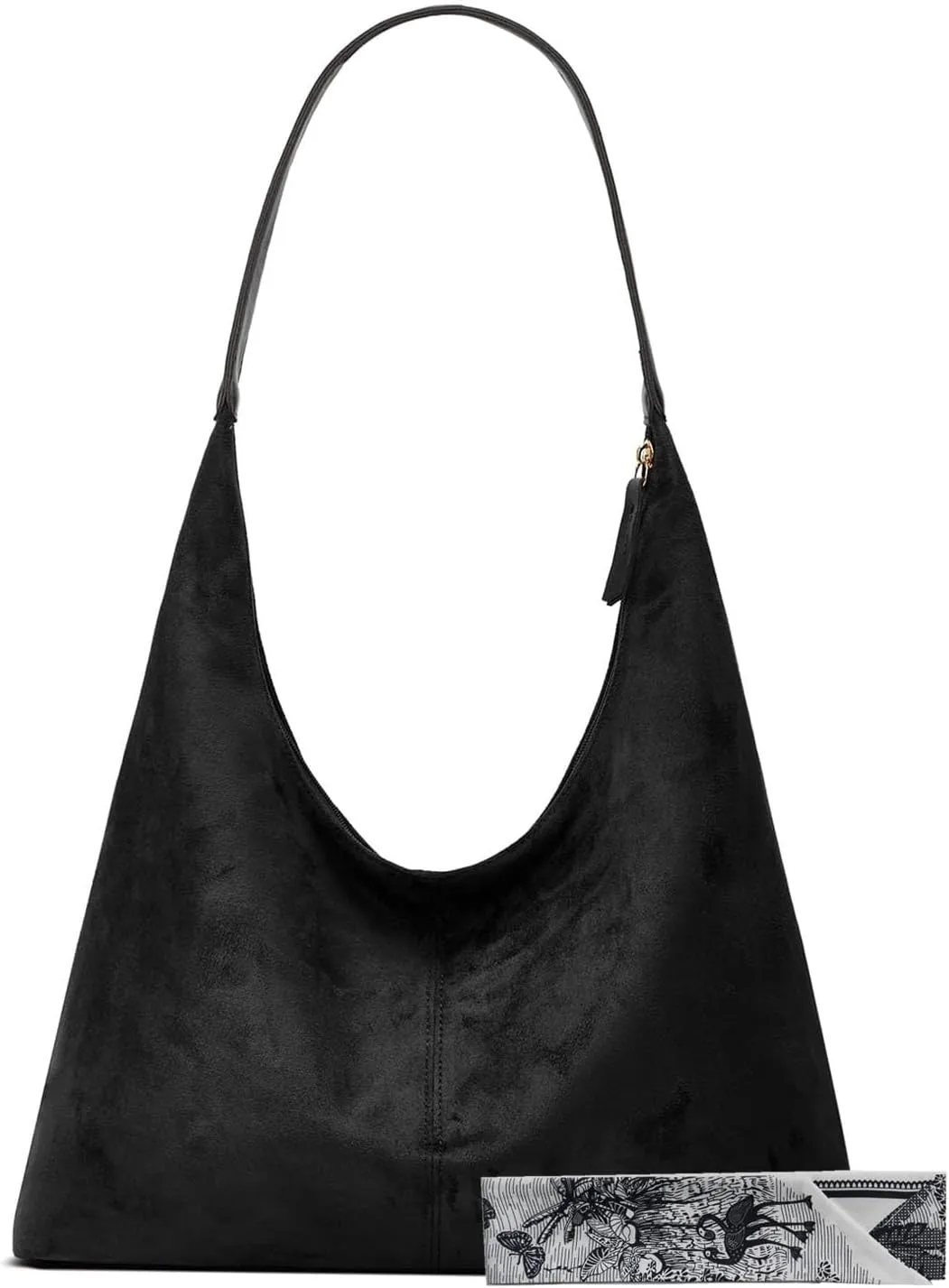 Women Suede Hobo Bags - Vintage Leather Slouchy Shoulder Tote Handbag