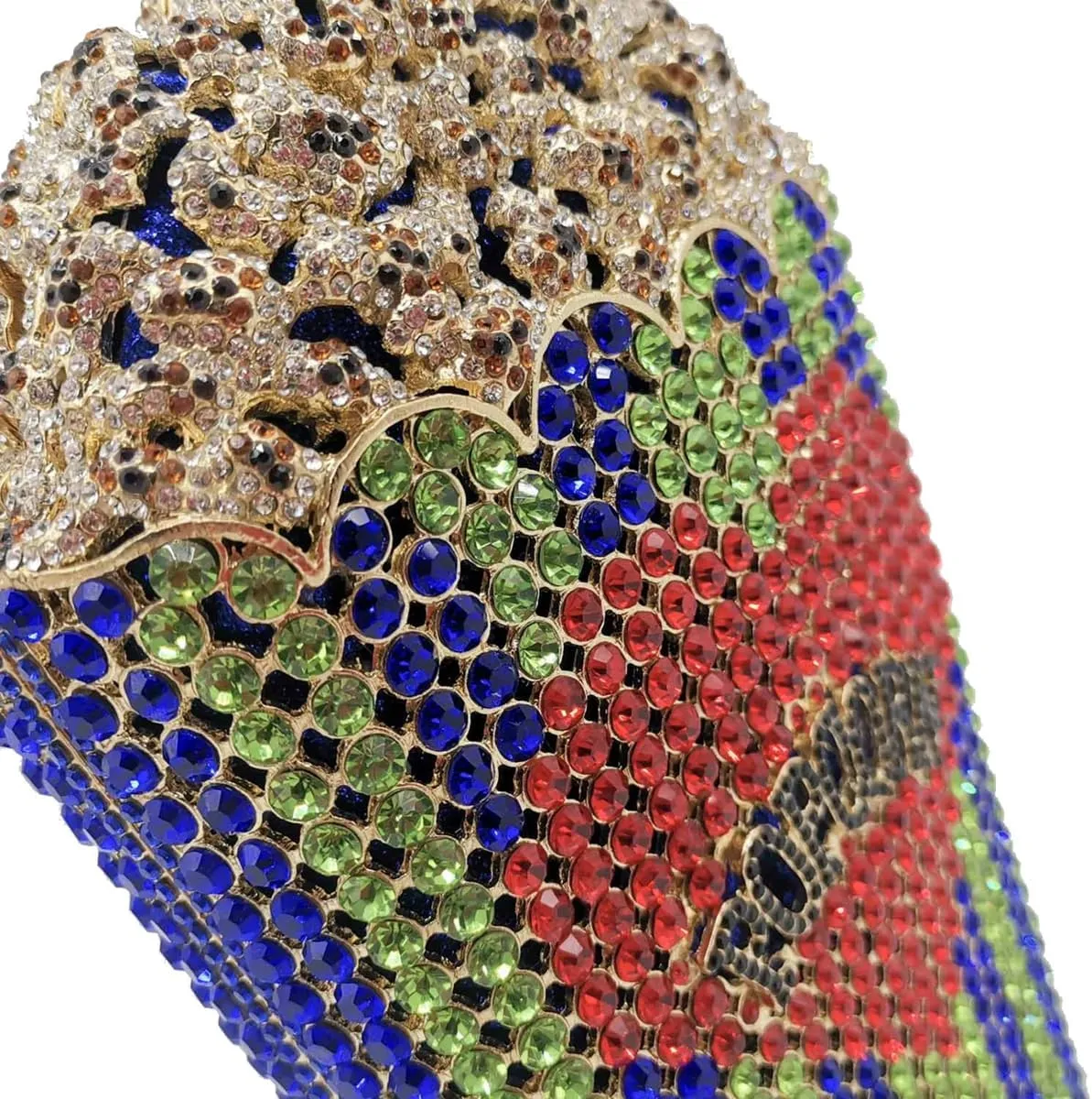 Women Unique Popcorn Crystal Evening Bag Novelty Rhinestone Clutch Purse for Dinner Cinema Halloween