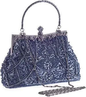 Women Vintage Beaded Clutch Purses 1920s Flapper Clutch Gatsby Handbag Roaring 20s Evening Clutch Beaded Bag
