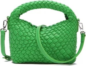 Women Woven Handbags with Detachable Strap Tote Small Crossbody Bag Hand Shoulder Bag Purses Cassual Top Handle Bags