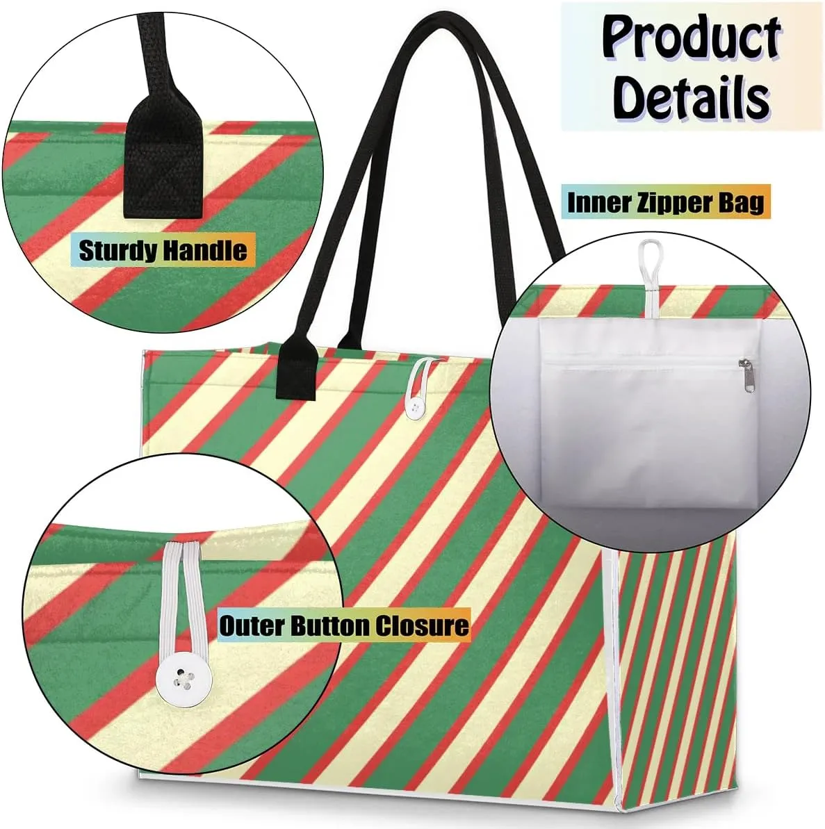 Womens Birthday Gifts Tote Bag Geometric Watercolor Doodle Beach Bags for Women Handbags