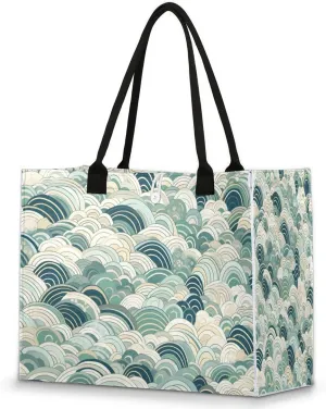 Womens Birthday Gifts Tote Bag Sea Water Geometric Beach Bags for Women Handbags