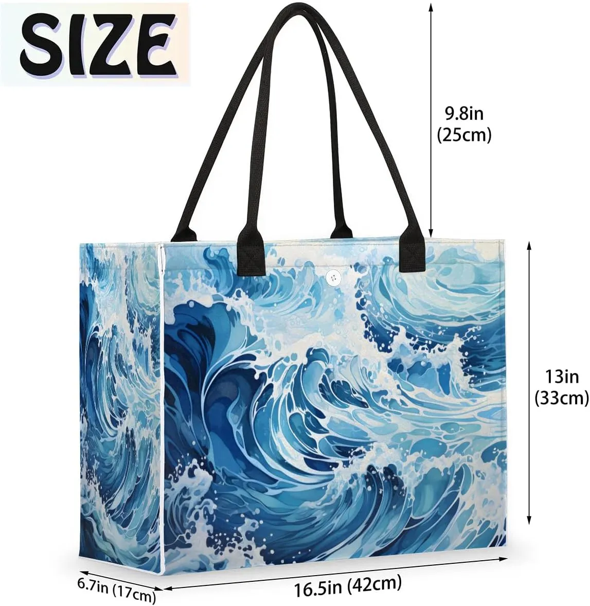 Womens Birthday Gifts Tote Bag Sea Water Geometric Beach Bags for Women Handbags