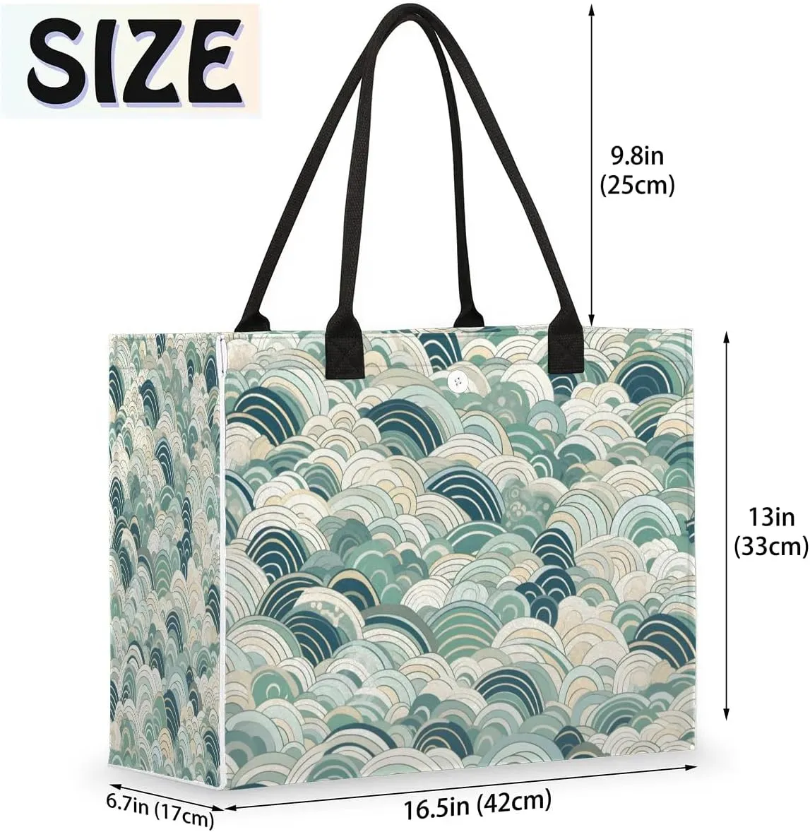 Womens Birthday Gifts Tote Bag Sea Water Geometric Beach Bags for Women Handbags