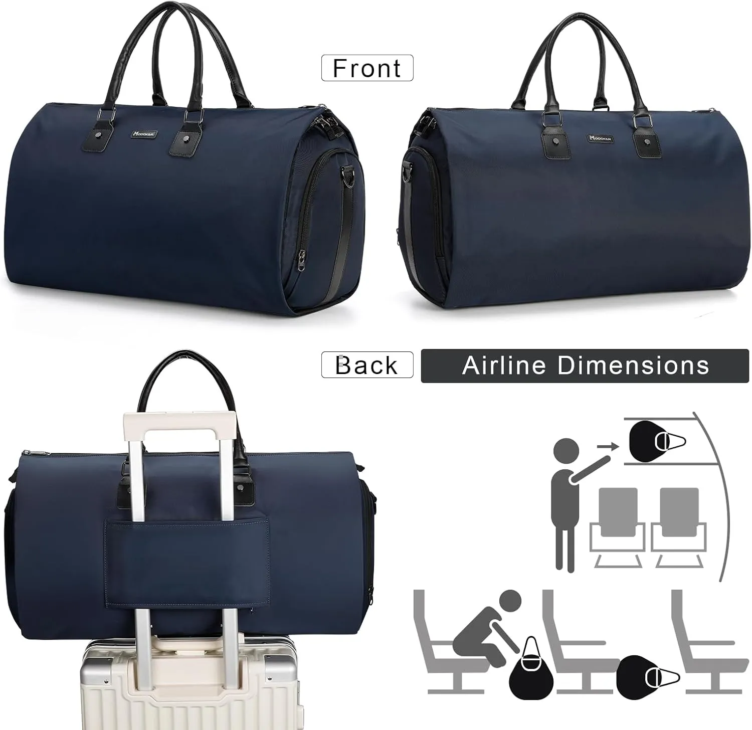 Womens Convertible Garment Bags for Travel, Modoker Waterproof Carry On Garment Bag Garment Duffel Bag