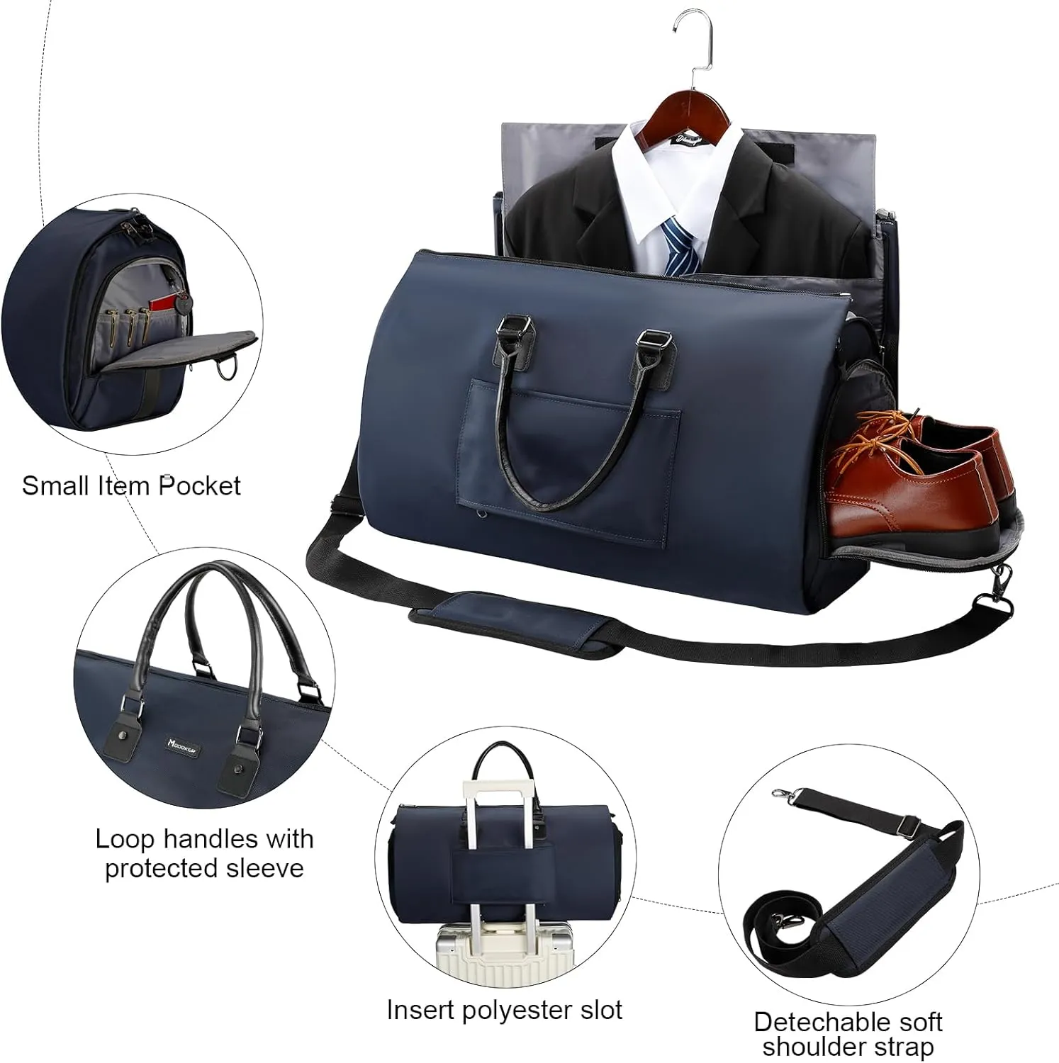 Womens Convertible Garment Bags for Travel, Modoker Waterproof Carry On Garment Bag Garment Duffel Bag