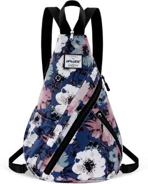 Women's Convertible Rope Sling Bag - Water-Resistant Chest Bag & Casual Daypack, Lightweight Crossbody Backpack for Travel, Cycling, Anemone