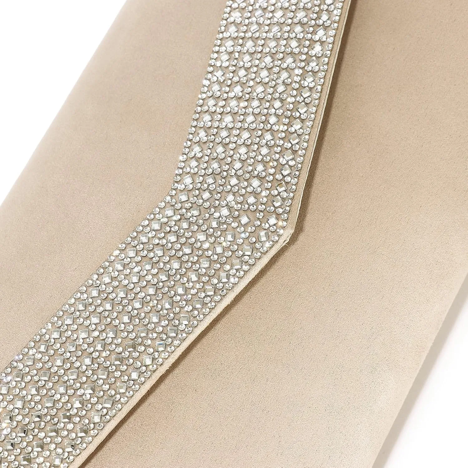 Women's Evening Bags Faux Suede Envelope Clutch Purse Shiny Rhinestone Women Handbags for Wedding Party Prom