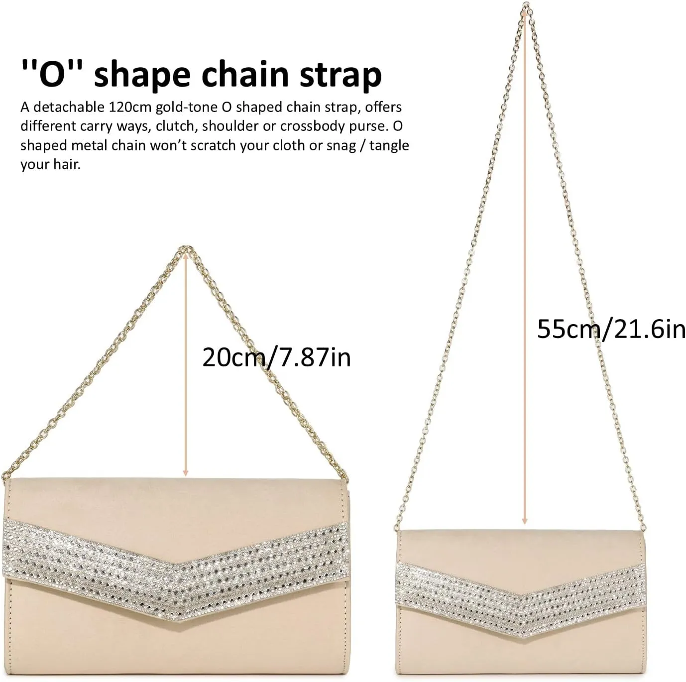 Women's Evening Bags Faux Suede Envelope Clutch Purse Shiny Rhinestone Women Handbags for Wedding Party Prom
