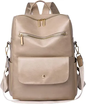 Women's Fashion Casual Backpack Adjustable Shoulder Belt Solid Color Messenger Bags Backpack on Wheels (White, One Size)