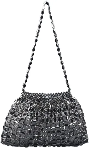 Womens Glossy Beaded Acrylic Shoulder Crossbody Bag Y2k Evening Handmade Dumpling Purses Handbag Clutch for Party