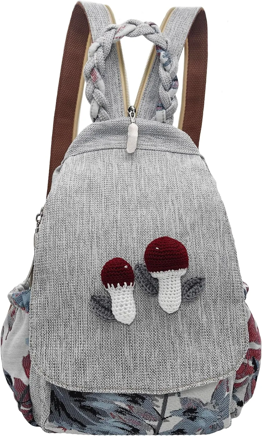 Womens Hippie Cotton Hemp Cloth Backpack Boho Vintage Embroidered Casual Purse