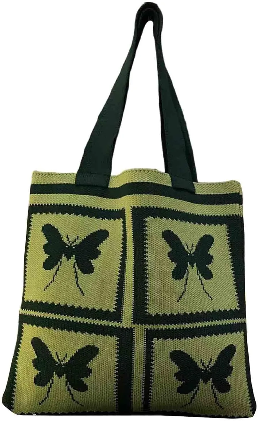 Women's knitted handbag, Butterfly shoulder bag, cute wool woven bag Crochet tote bag Hobo Bags