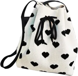 Women's Knitted Yarn Crochet Crossbody Bags Top Handle Knit Women Shoulder Handbags Versatile Korean Casual Bags