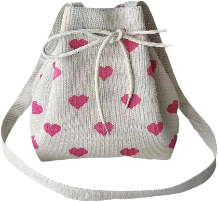 Women's Knitted Yarn Crochet Crossbody Bags Top Handle Knit Women Shoulder Handbags Versatile Korean Casual Bags