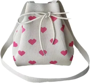 Women's Knitted Yarn Crochet Crossbody Bags Top Handle Knit Women Shoulder Handbags Versatile Korean Casual Bags