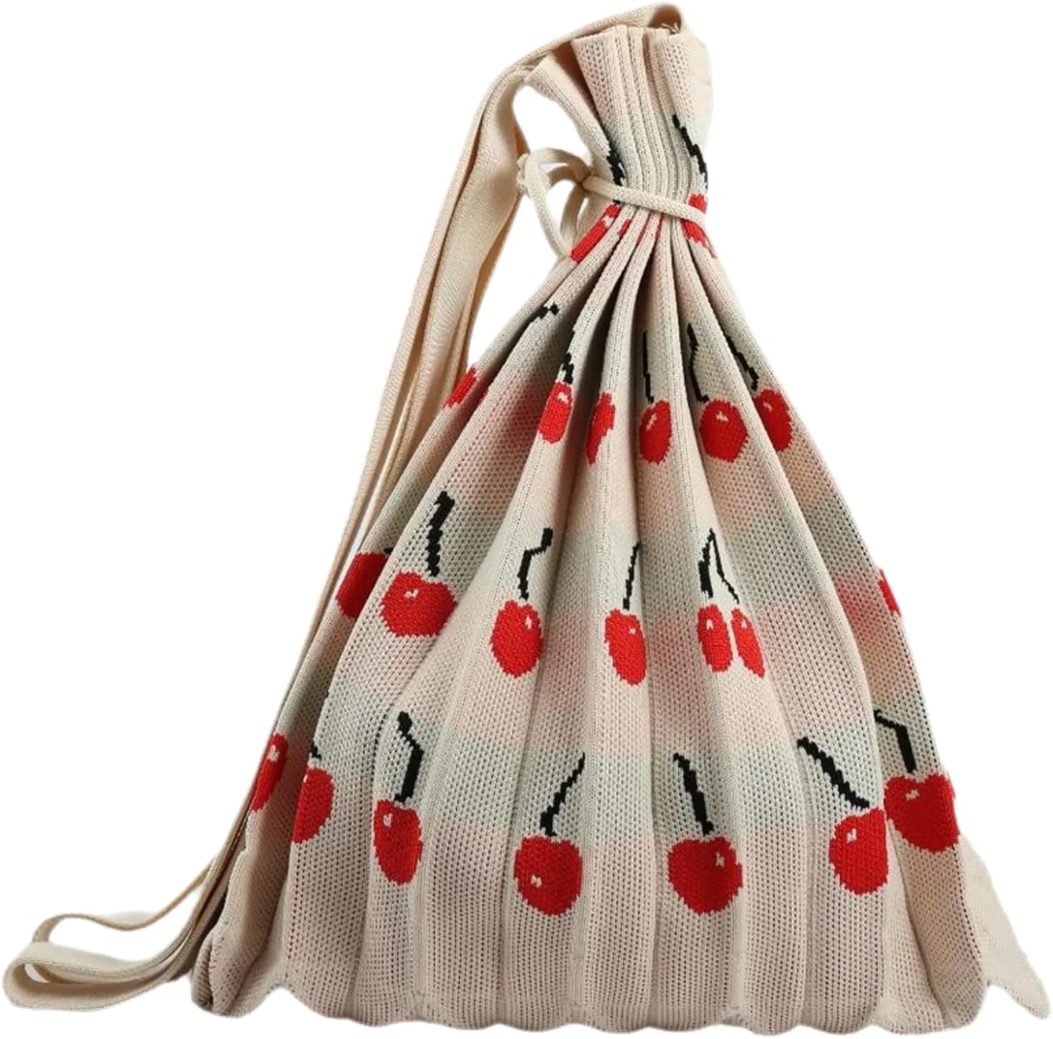 Womens Large Foldable Crochet Tote Bags Aesthetic Knit Crossbody Purse Cute Trendy Drawstring Shoulder Bag Shopping Work Bag