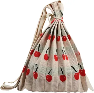 Womens Large Foldable Crochet Tote Bags Aesthetic Knit Crossbody Purse Cute Trendy Drawstring Shoulder Bag Shopping Work Bag