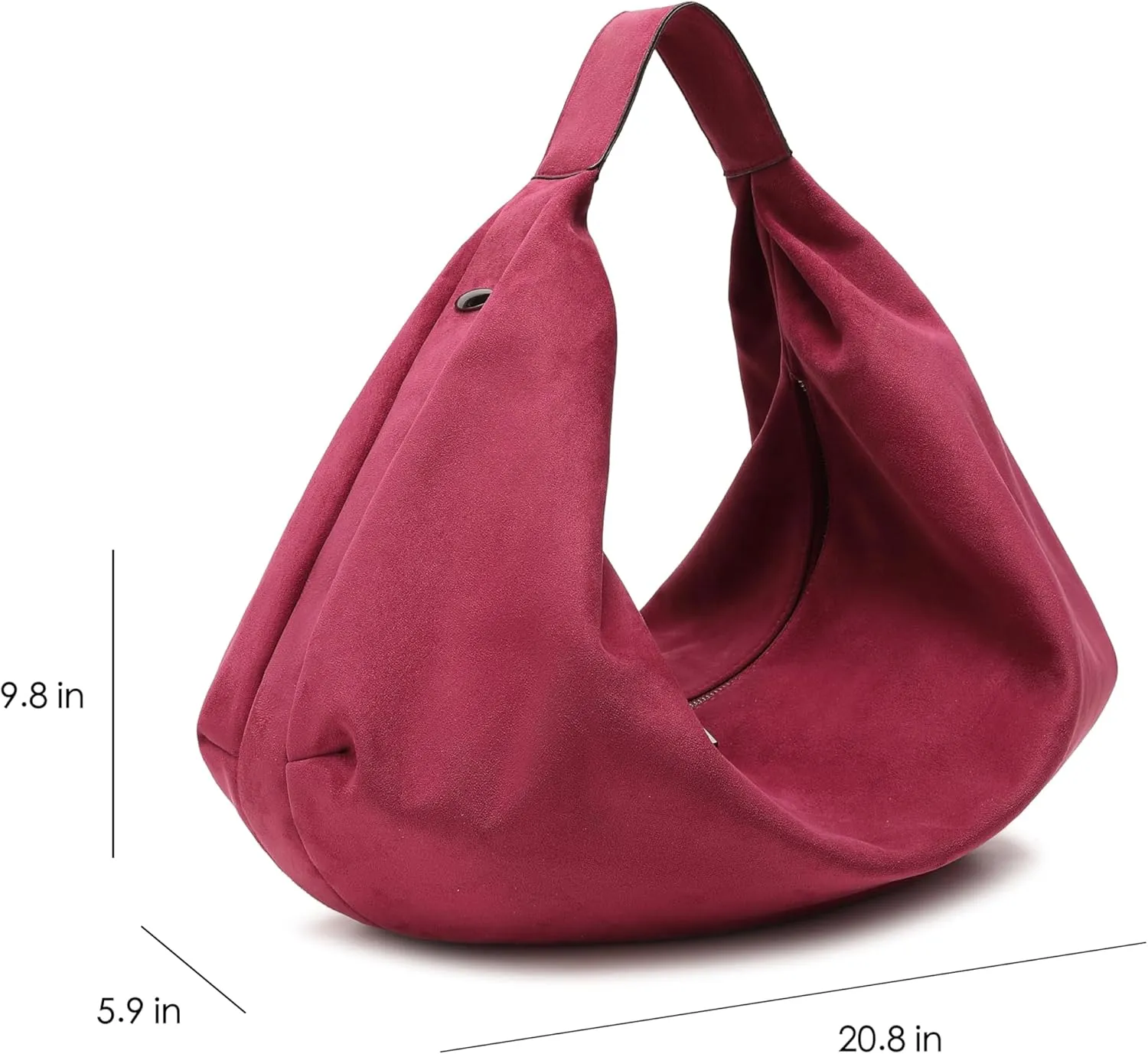 Women's Large Slouchy Crescent Suede Hobo Tote Shoulder Bag