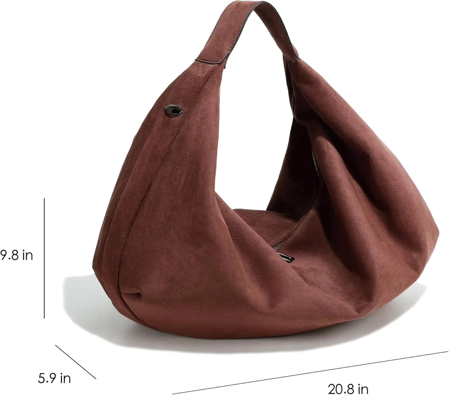 Women's Large Slouchy Crescent Suede Hobo Tote Shoulder Bag