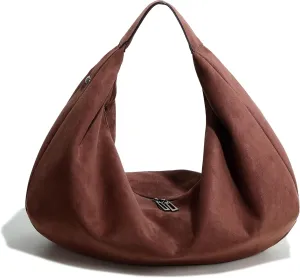 Women's Large Slouchy Crescent Suede Hobo Tote Shoulder Bag