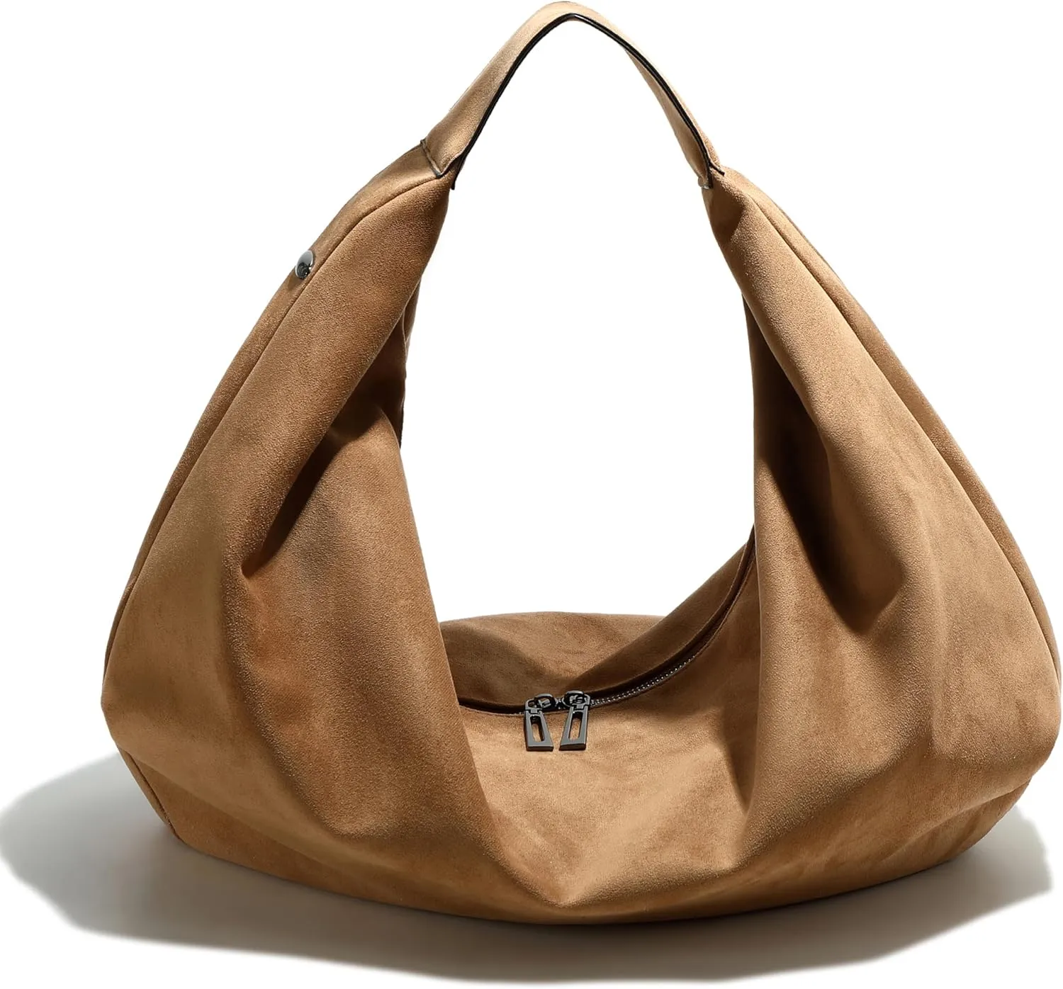 Women's Large Slouchy Crescent Suede Hobo Tote Shoulder Bag