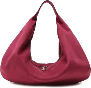 Women's Large Slouchy Crescent Suede Hobo Tote Shoulder Bag