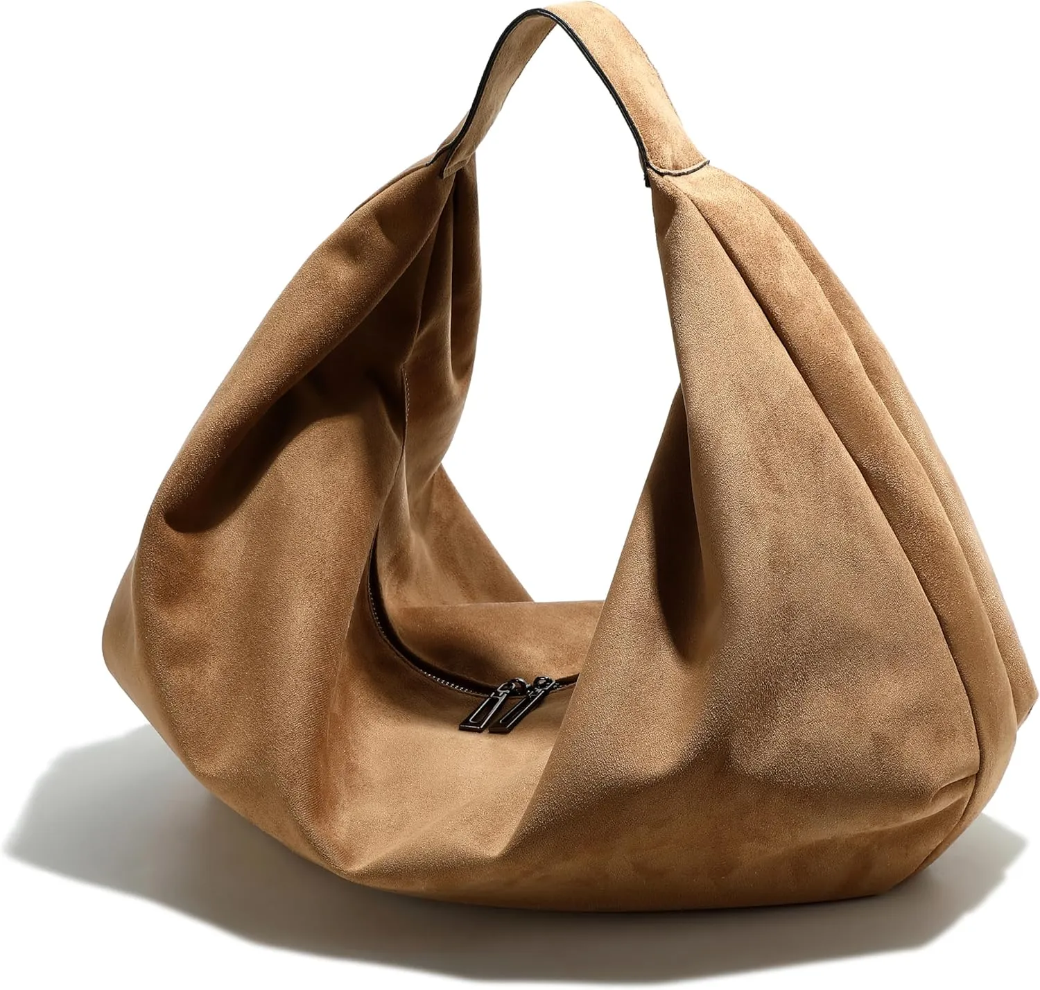 Women's Large Slouchy Crescent Suede Hobo Tote Shoulder Bag