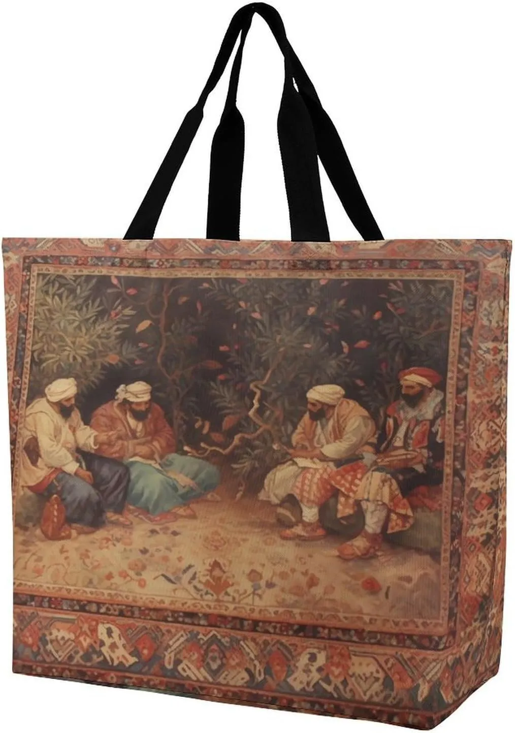 Women's Multi-Functional Shopping Bag，Antique Orientalist Art Printing Messenger Bag Shoulder Bag for Travel, Work, Shopping & Parties with Inner Pocket, Grocery Bag Lightweight & Water-Resistant