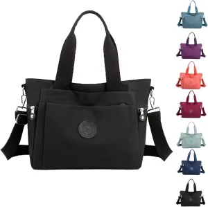 Womens Nylon Waterproof with Zipper Anti Theft Multi-pocket CrossBody Bag, Clutch Wallet with Adjustable Strap Daily Bags (Black)