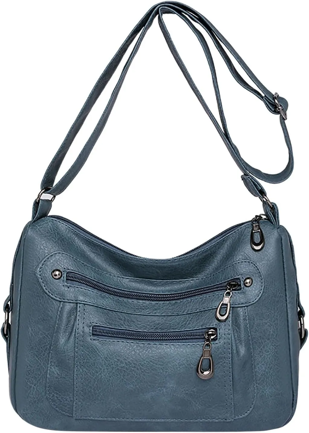Women's Purses and Handbags Women's Crescent Shoulder Bags with Adjustable Strap Nylon Quilted Shoulder Purse(Blue)