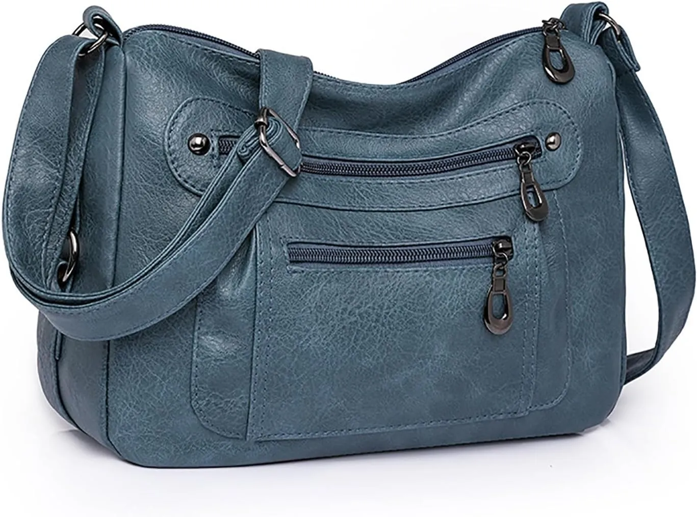 Women's Purses and Handbags Women's Crescent Shoulder Bags with Adjustable Strap Nylon Quilted Shoulder Purse(Blue)