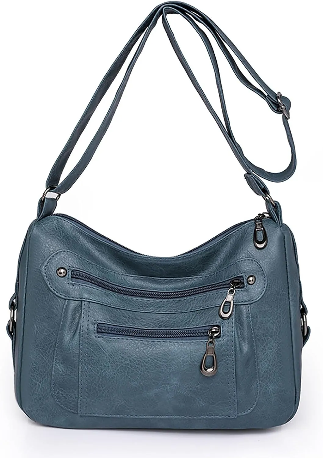 Women's Purses and Handbags Women's Crescent Shoulder Bags with Adjustable Strap Nylon Quilted Shoulder Purse(Blue)