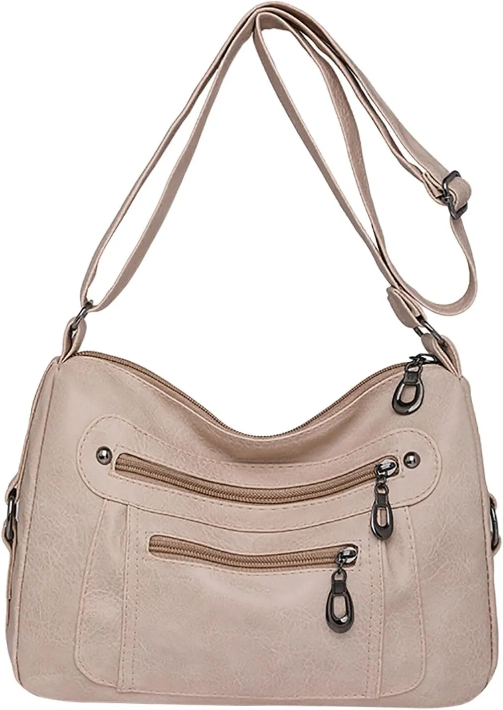 Women's Purses and Handbags Women's Crescent Shoulder Bags with Adjustable Strap Nylon Quilted Shoulder Purse(White)
